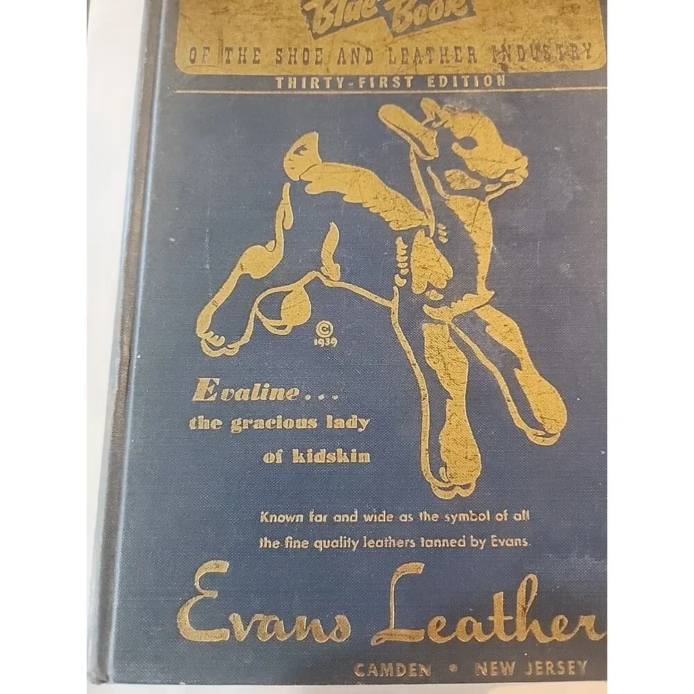 1952 Blue Book Shoe & Leather Industry Catalog Manual Evans HC Vintage Ads